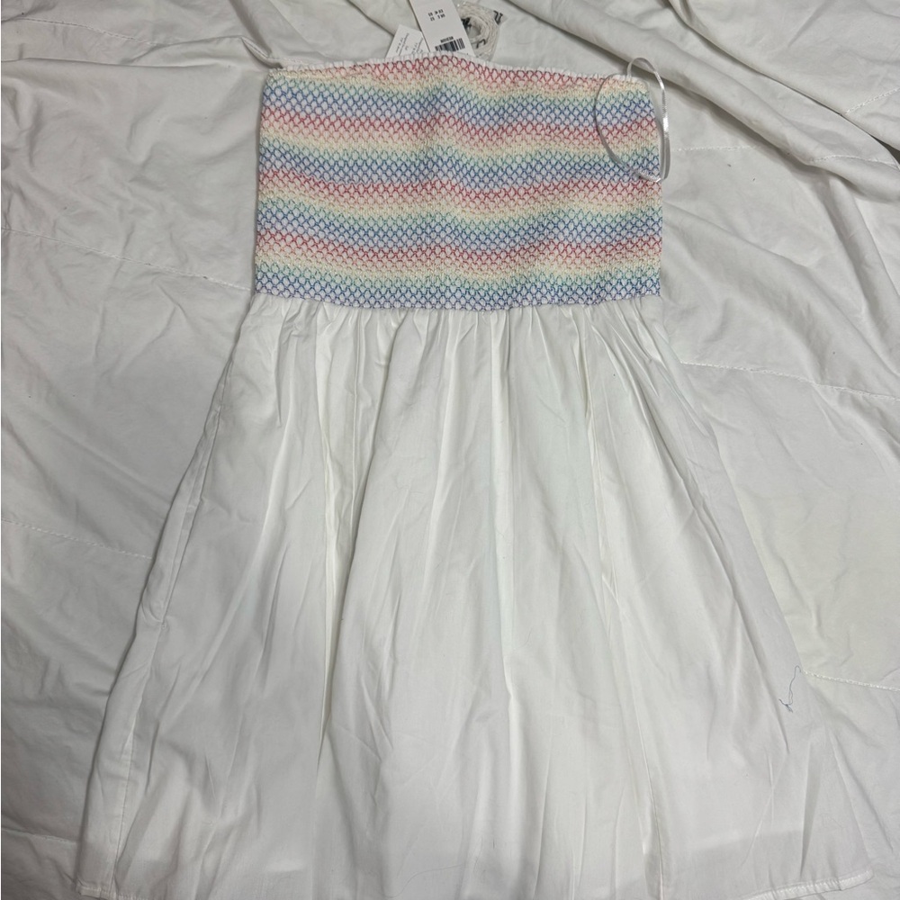 Abercrombie & Fitch Pastel Knit Top White Dress